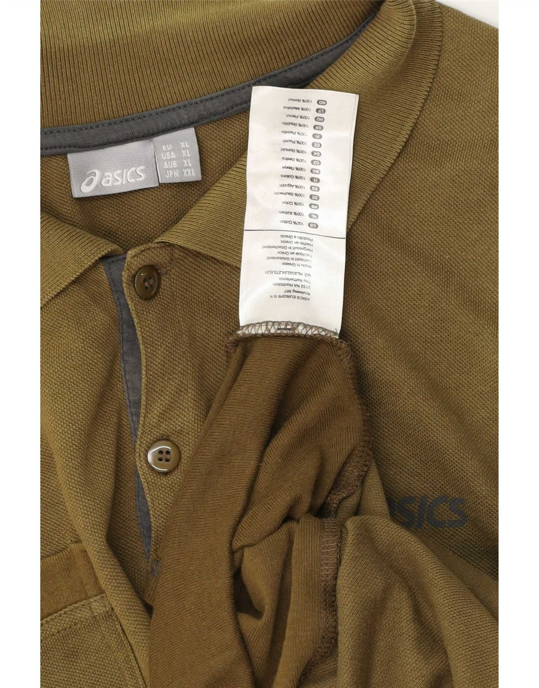 Męska koszulka polo Asics XL, bawełniana khaki