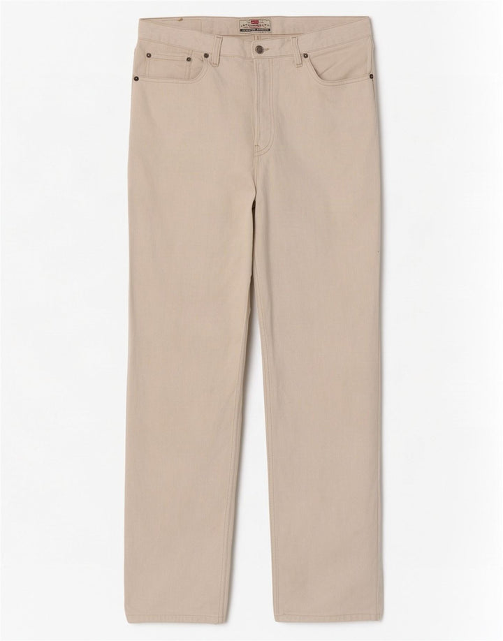 Męskie proste dżinsy Levi's W36 L34 Beżowa bawełna