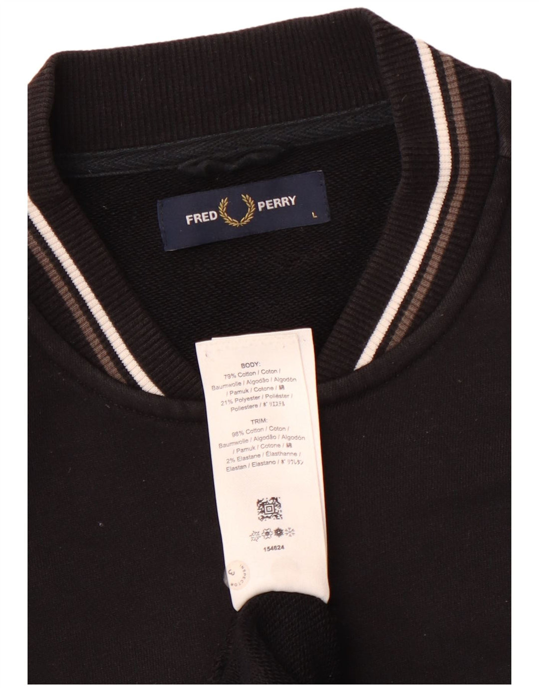 FRED PERRY Męska bluza dresowa, duża, czarna, bawełniana