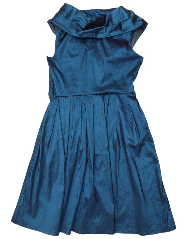 Lindy bop Womens Sleeveless A-Line Dress UK 18 XL Blue Polyester
