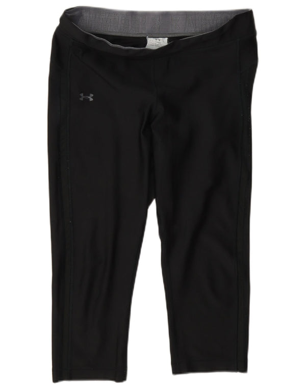 Damskie legginsy Capri Under Armour UK 16, duże, czarne, poliestrowe