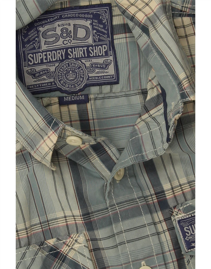 Koszula męska Superdry, bawełniana, w średnią niebieską kratkę