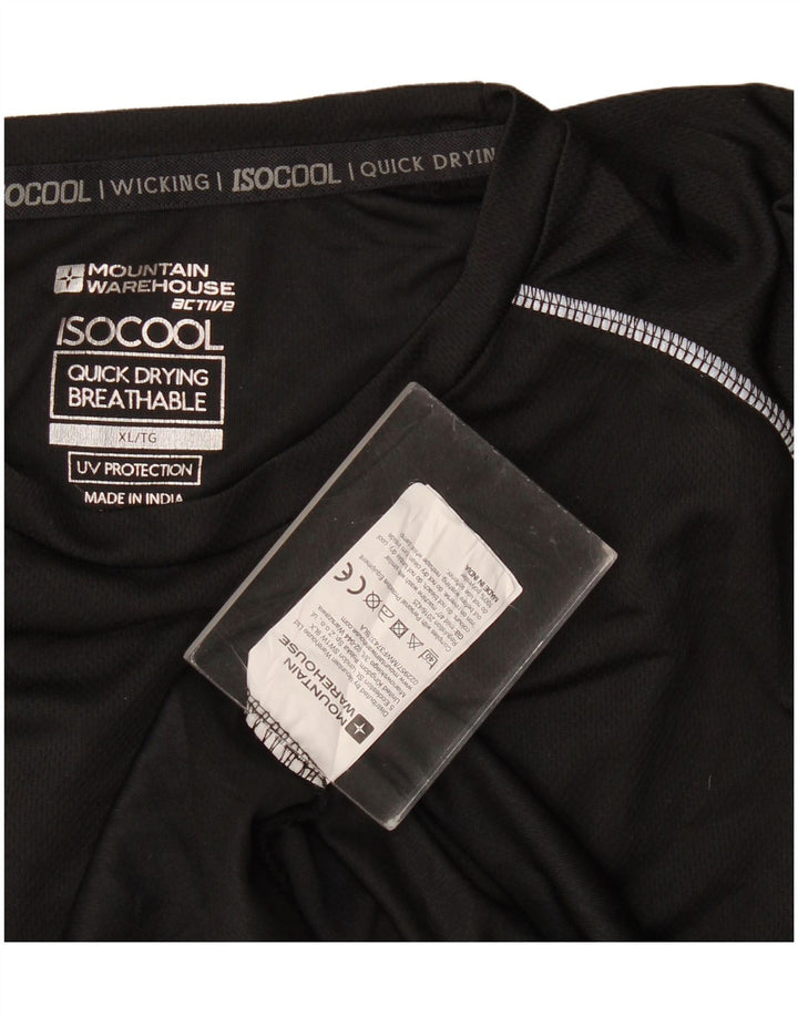 Męski T-shirt Mountain Warehouse IsoCool, top XL, czarny poliester