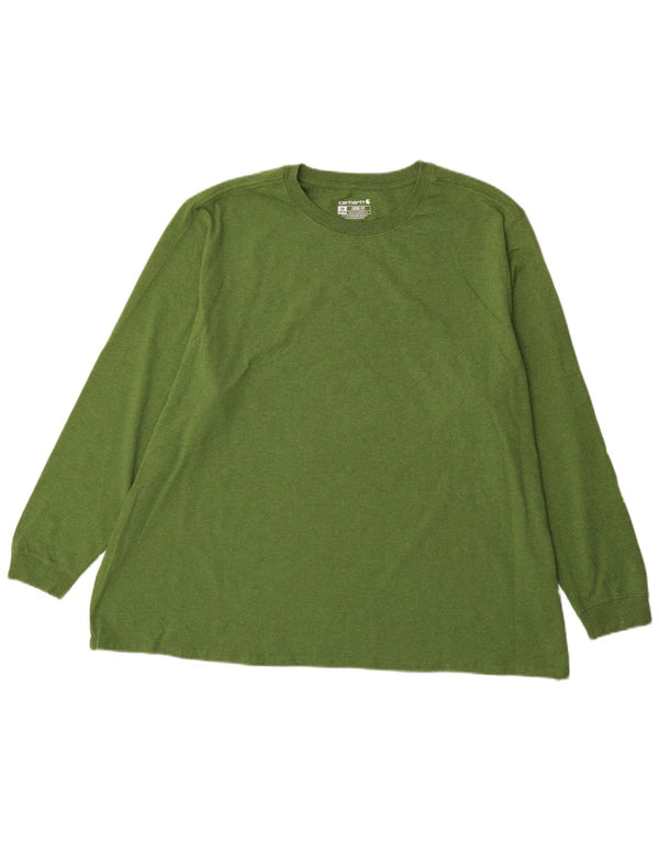Damski top Carhartt o luźnym kroju z grafiką, długim rękawem, UK 24/26 3XL, zielona bawełna