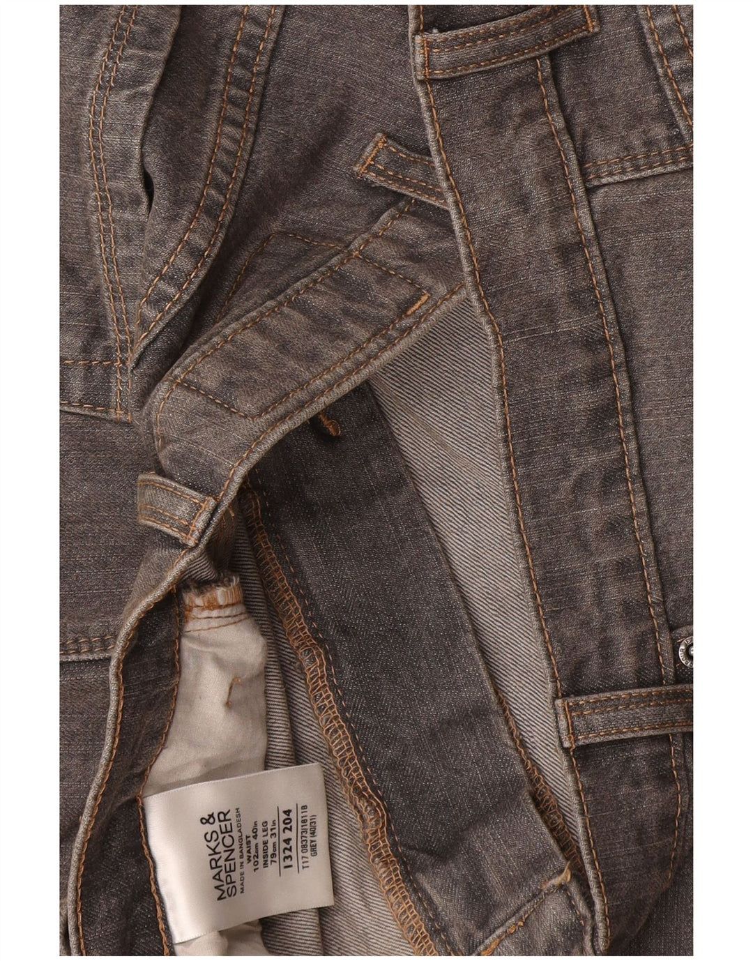 Marks & Spencer Mens Straight Jeans  W40 L31 Grey Cotton