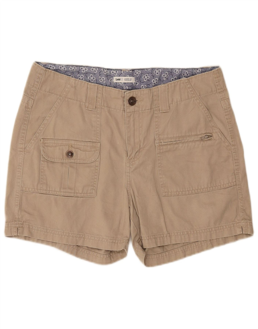 Damskie spodenki cargo Lee US 10 Large W34 beżowa bawełna