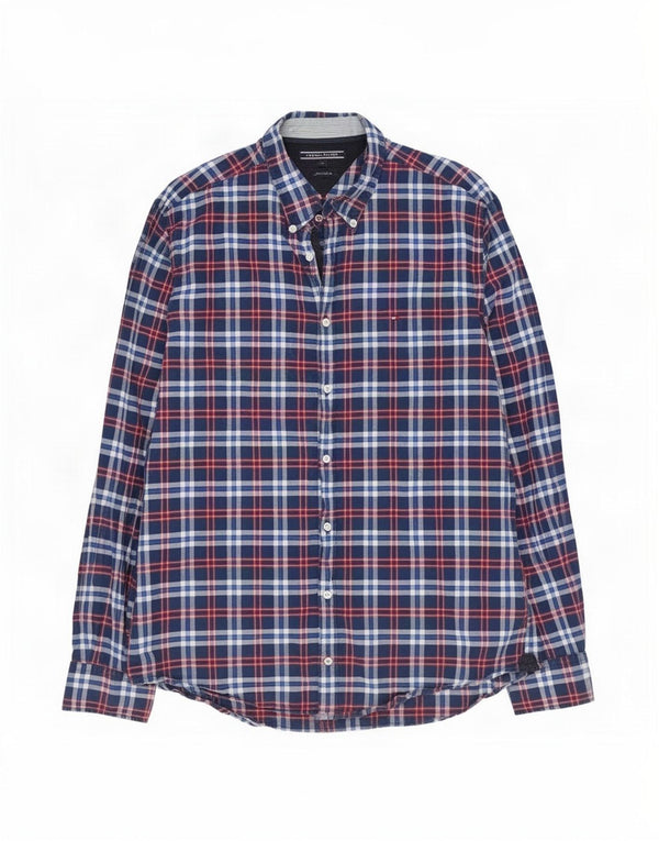Męska koszula Tommy Hilfiger New York Fit XL, granatowa, bawełniana w kratę