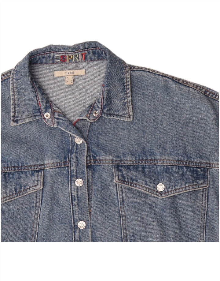 Damska kurtka dżinsowa Esprit Crop Oversize UK 10 Small, niebieska bawełniana