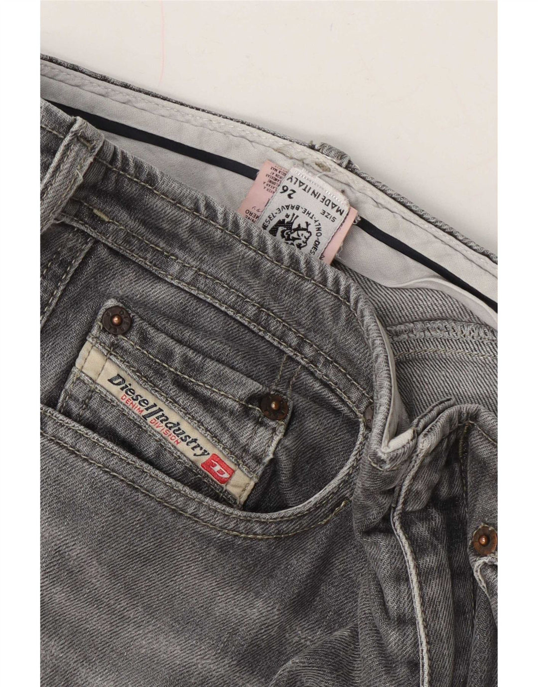 Damskie jeansy rozkloszowane Diesel W26 L27 Szara bawełna