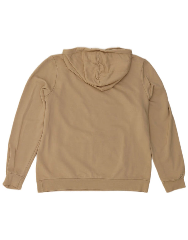 Damska bluza z kapturem Puma z grafiką UK 16, duża, beżowa, z blokami kolorów