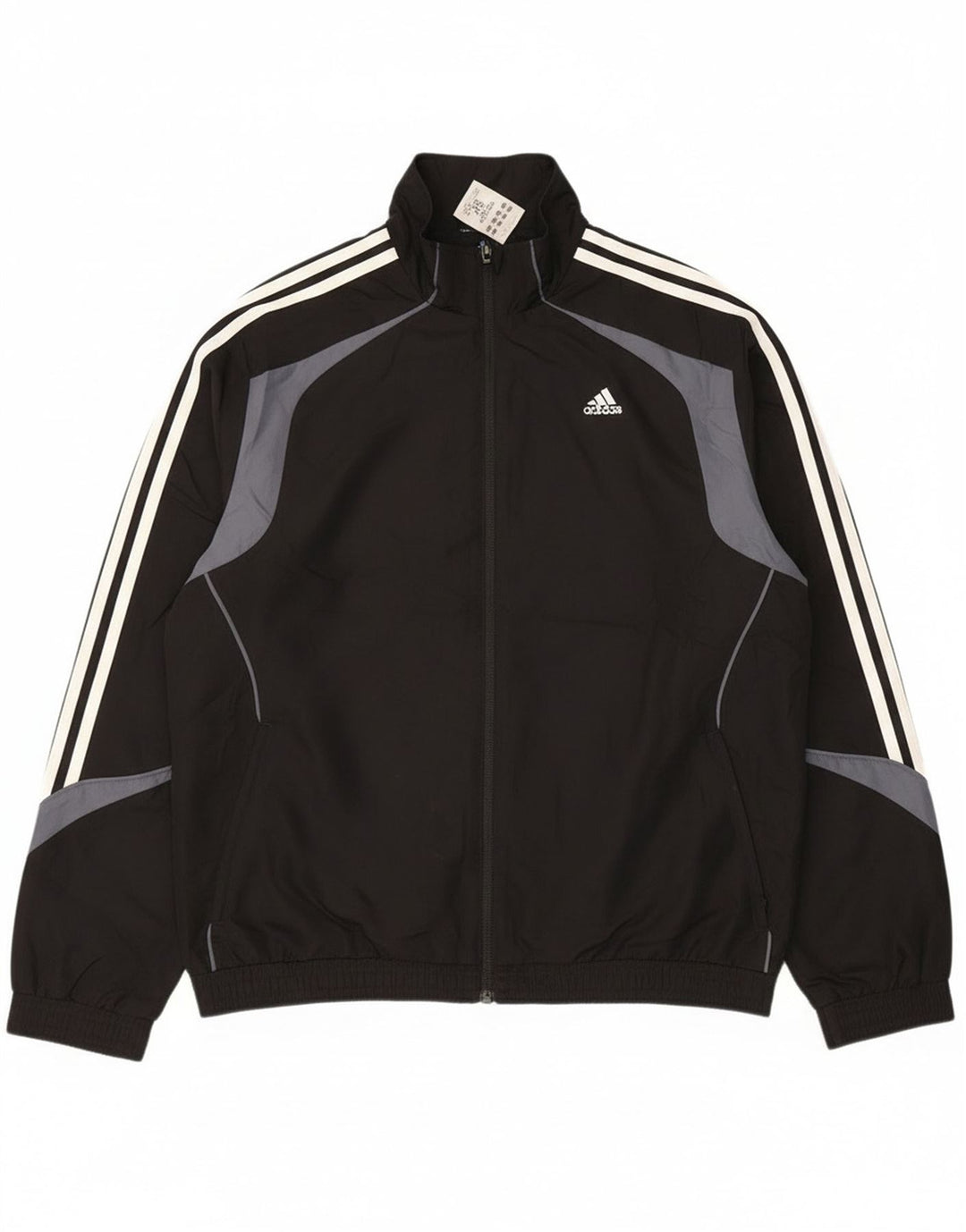 Adidas Męska bluza dresowa UK 42/44 Duży czarny poliester z blokami kolorów