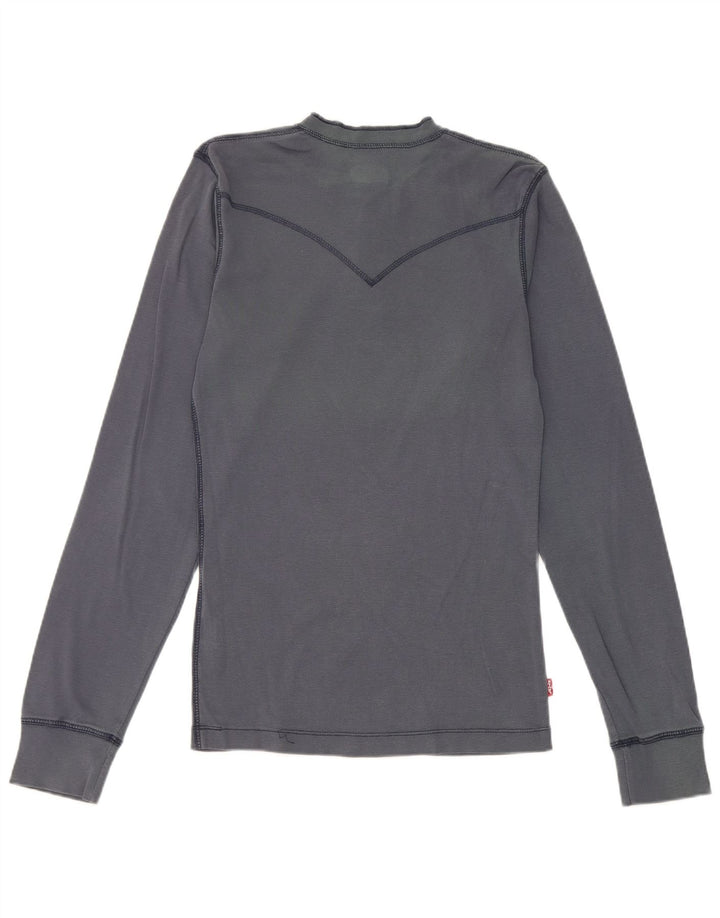 Męski top Levi's z długim rękawem, średni, granatowy, bawełniany
