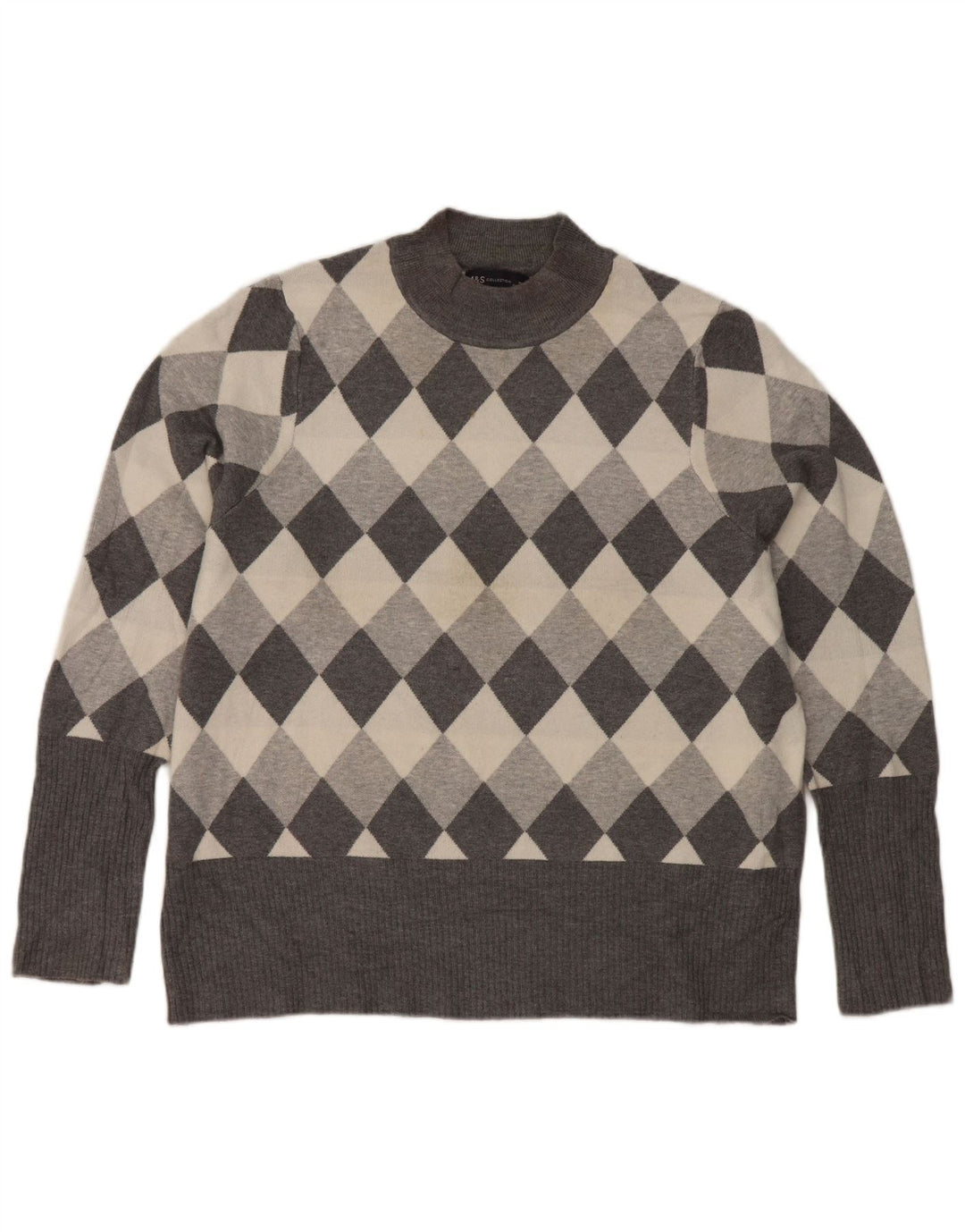 Marks & Spencer Damski sweter z golfem UK 22 3XL szary