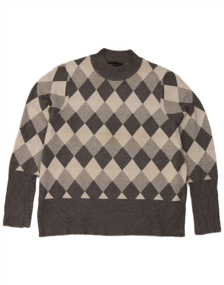 Marks & Spencer Damski sweter z golfem UK 22 3XL szary
