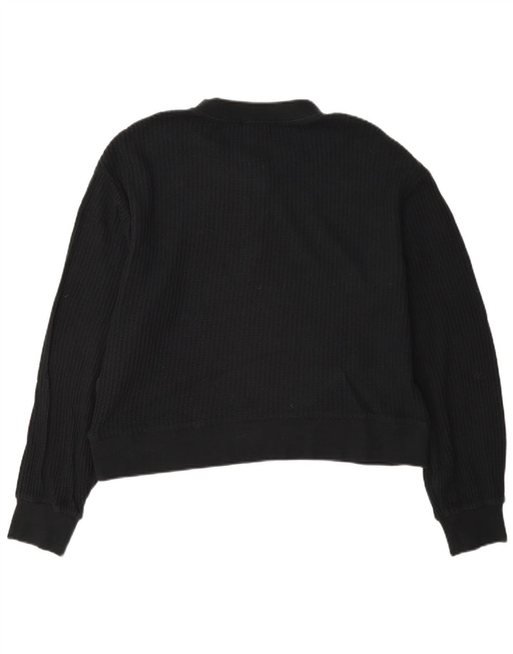 Damska bluza dresowa Vans Oversize z krótkim rękawem, zapinana na guziki, UK 10, mała czarna