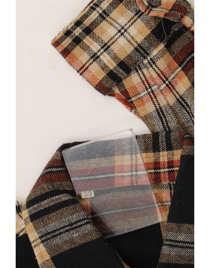 Męska koszula flanelowa w stylu vintage, rozmiar 39, średnia, wielobarwna kratka, poliakryl
