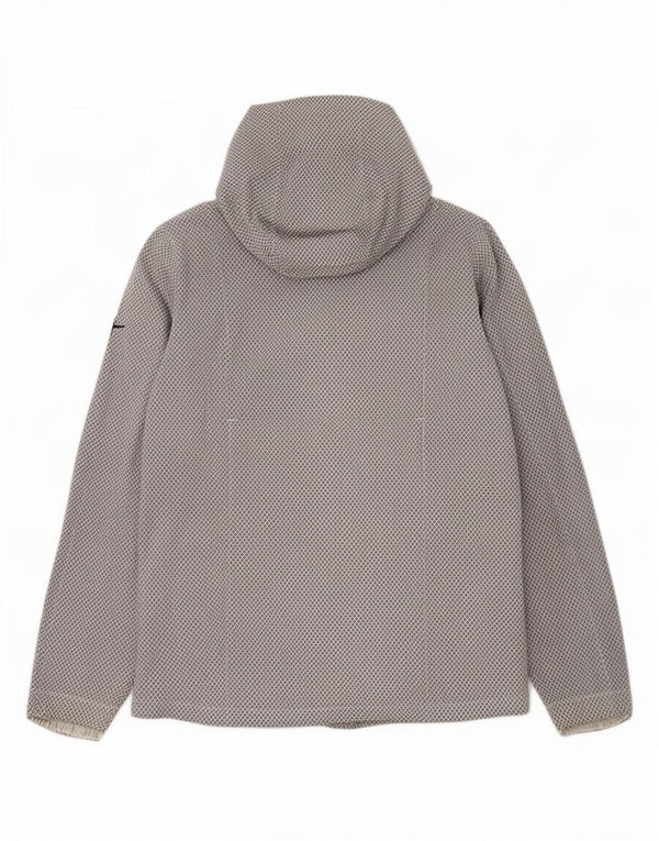Męska kurtka przeciwdeszczowa z kapturem Nike UK 38 Średni szary geometryczny nylon