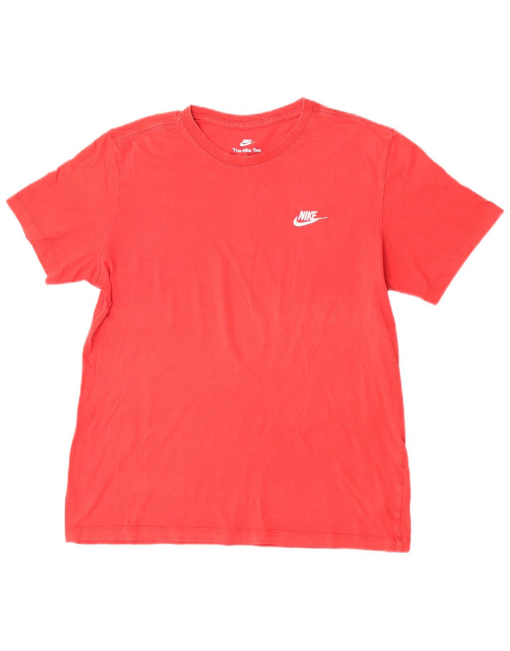 Męski T-shirt z grafiką Nike, bawełniany, średni czerwony