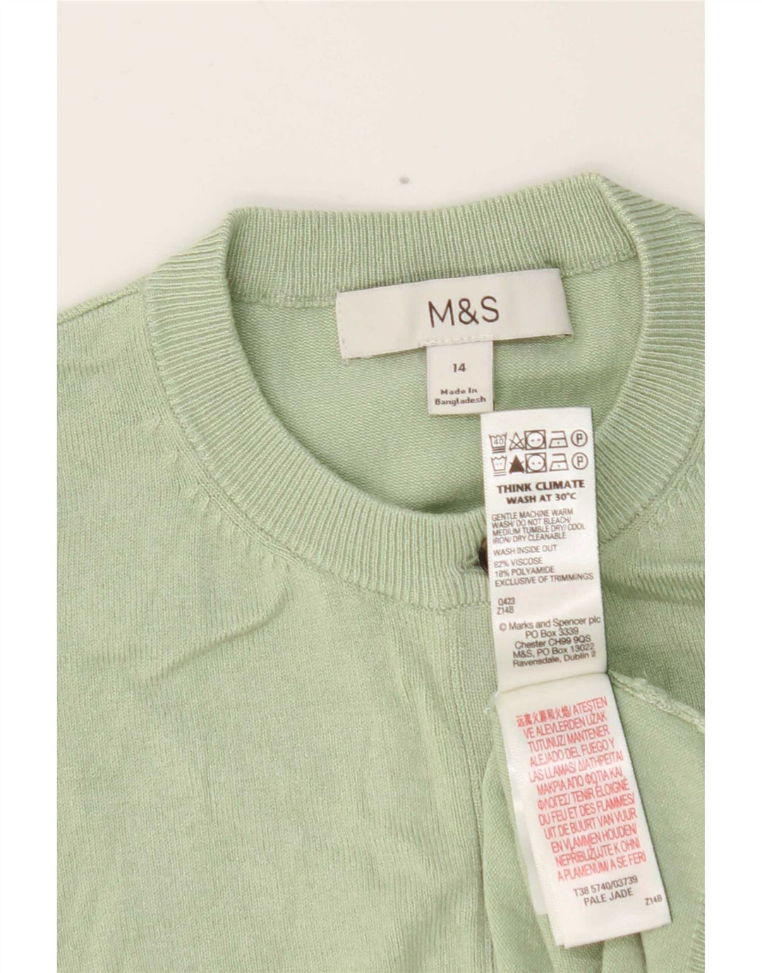 Sweter damski Marks & Spencer UK 14, średnio zielona wiskoza