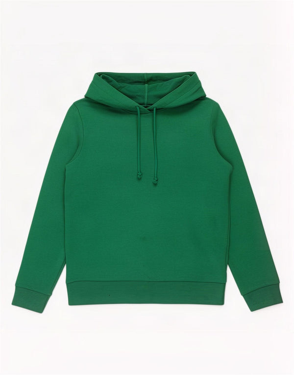 Marks & Spencer Womens Hoodie Jumper UK 12 Medium Green Cotton