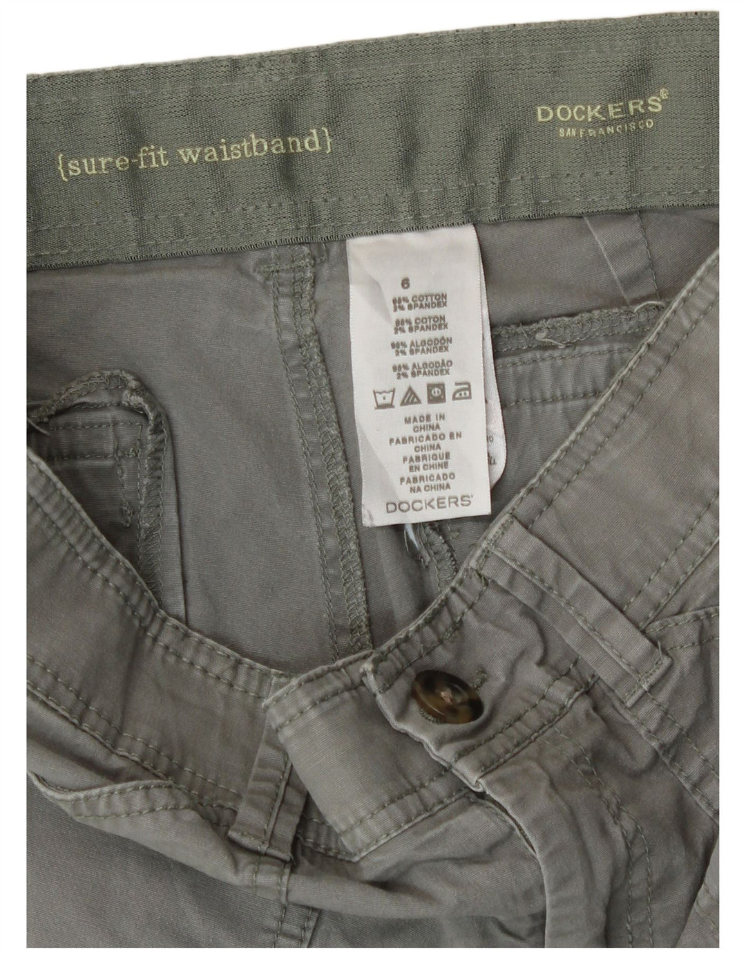 Bermudy damskie Dockers Poplin US 6 Medium W30 Zielona bawełna