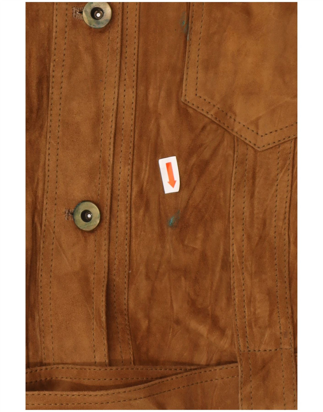 Damska zamszowa kurtka wojskowa VINTAGE IT 42 Średniobrązowa skóra