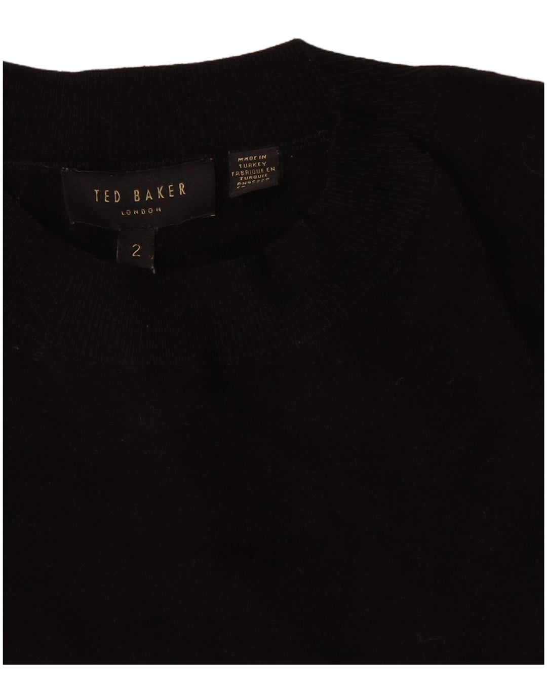 Damski sweter Ted Baker Graphic z okrągłym dekoltem, rozmiar 2, mały czarny