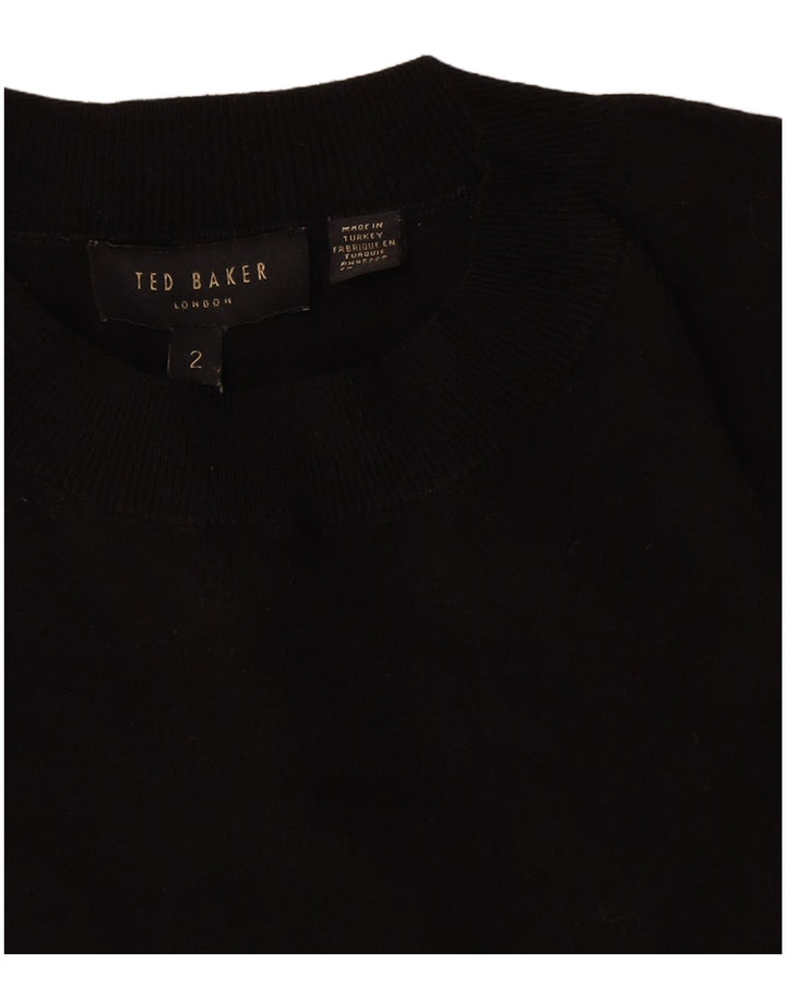 Damski sweter Ted Baker Graphic z okrągłym dekoltem, rozmiar 2, mały czarny