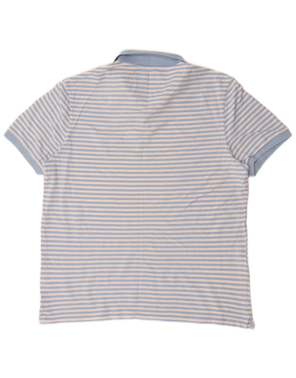 Męska koszulka polo Lyle & Scott XL, niebieska, bawełniana w prążki