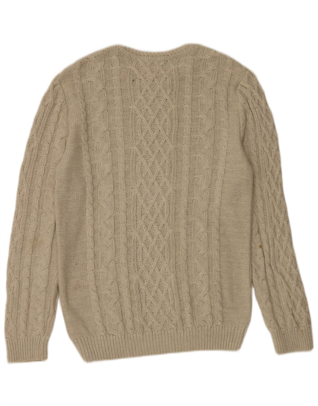 Męski sweter Zara z dekoltem w łódkę, duży, beżowy, bawełniany