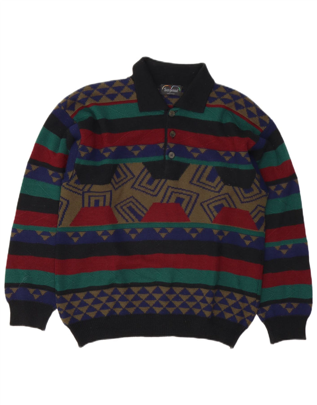Męski sweter polo Suspense IT 48 Średni wielobarwny geometryczny