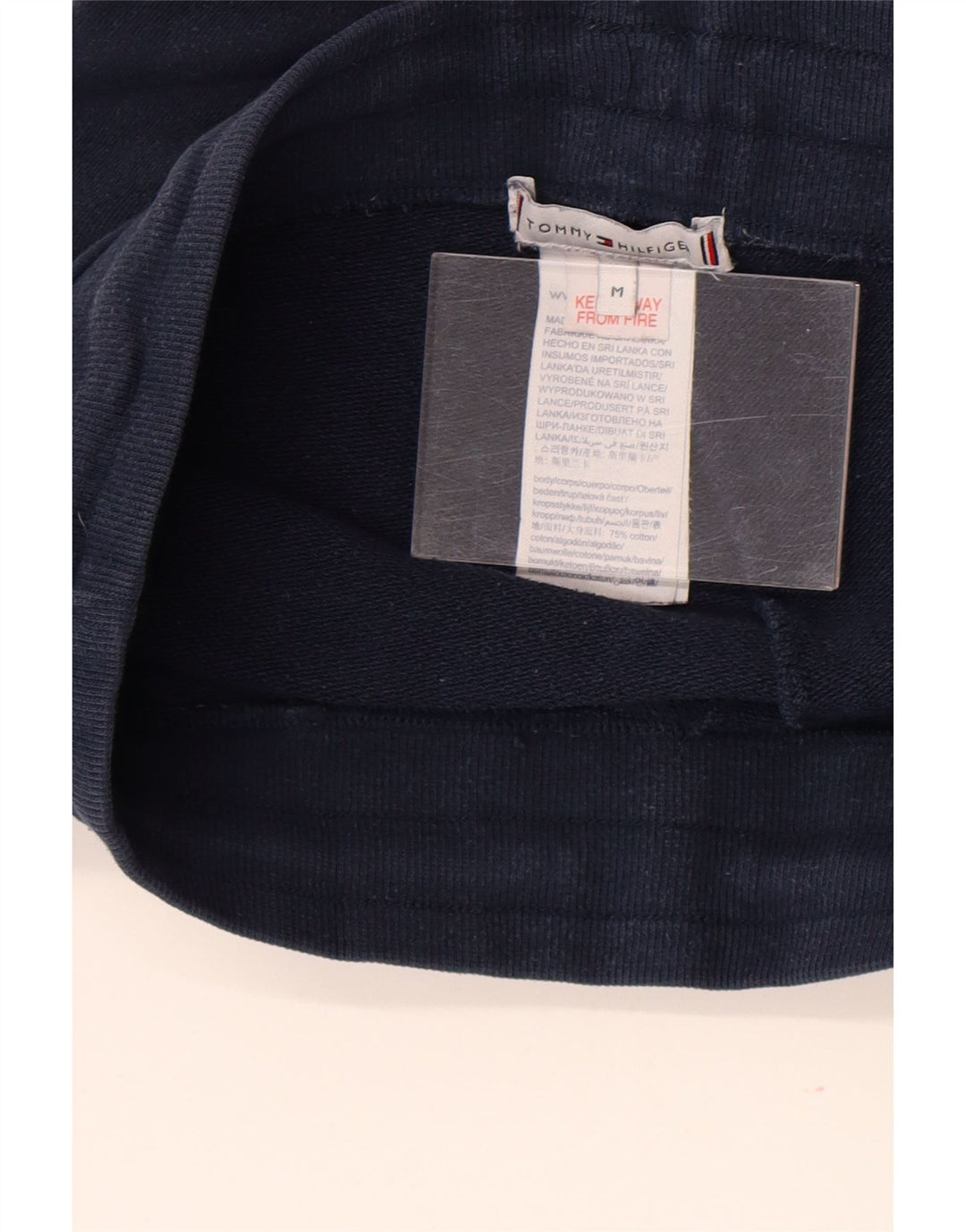 Męskie spodnie dresowe Tommy Hilfiger z grafiką, średnie granatowe