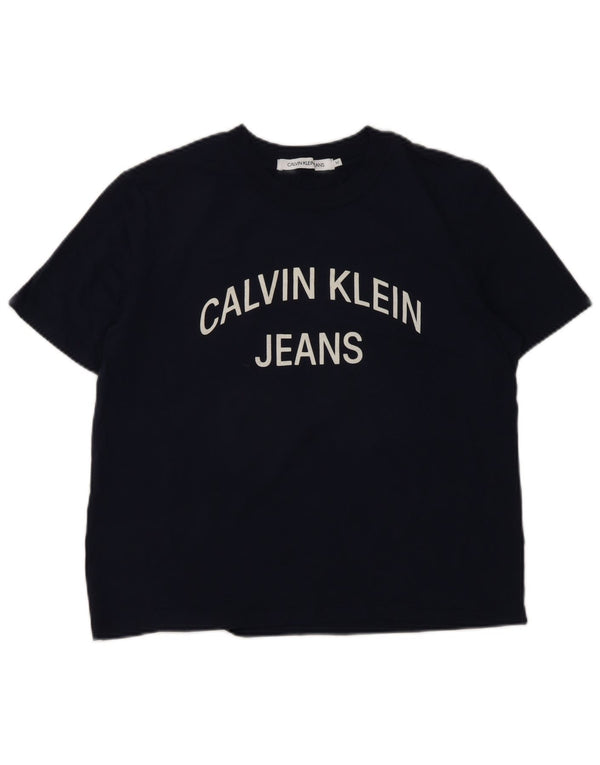 Damska koszulka graficzna Calvin Klein Jeans Top UK 12 Medium Granatowa