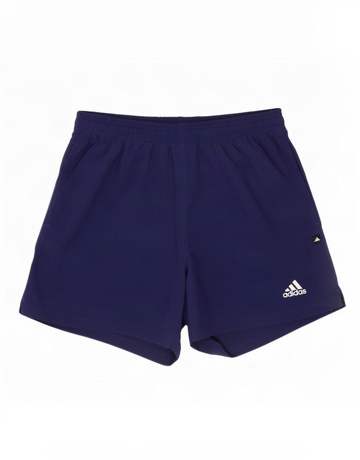 Męskie spodenki sportowe Adidas, duże, granatowe, poliestrowe