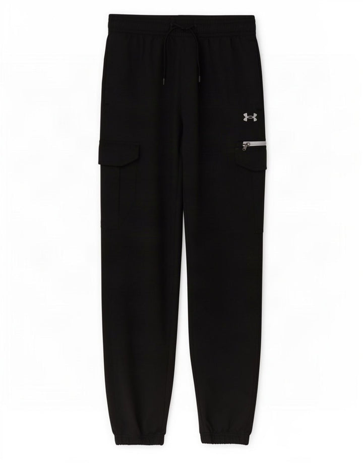 Męskie spodnie dresowe Under Armour Cargo, duże, czarne, poliestrowe