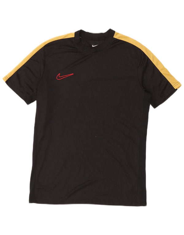 Męski T-shirt Nike Dri Fit Slim Fit, duży, czarny poliester z blokami kolorów