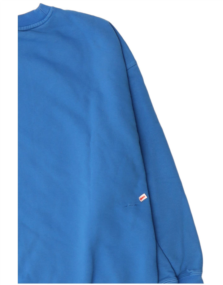 Damski sweter oversize ADIDAS UK 14, duży, niebieski, bawełniany