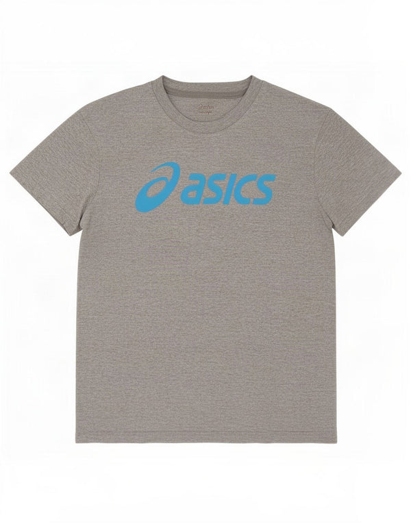 Męska koszulka z grafiką Asics, duża, szara, nakrapiana