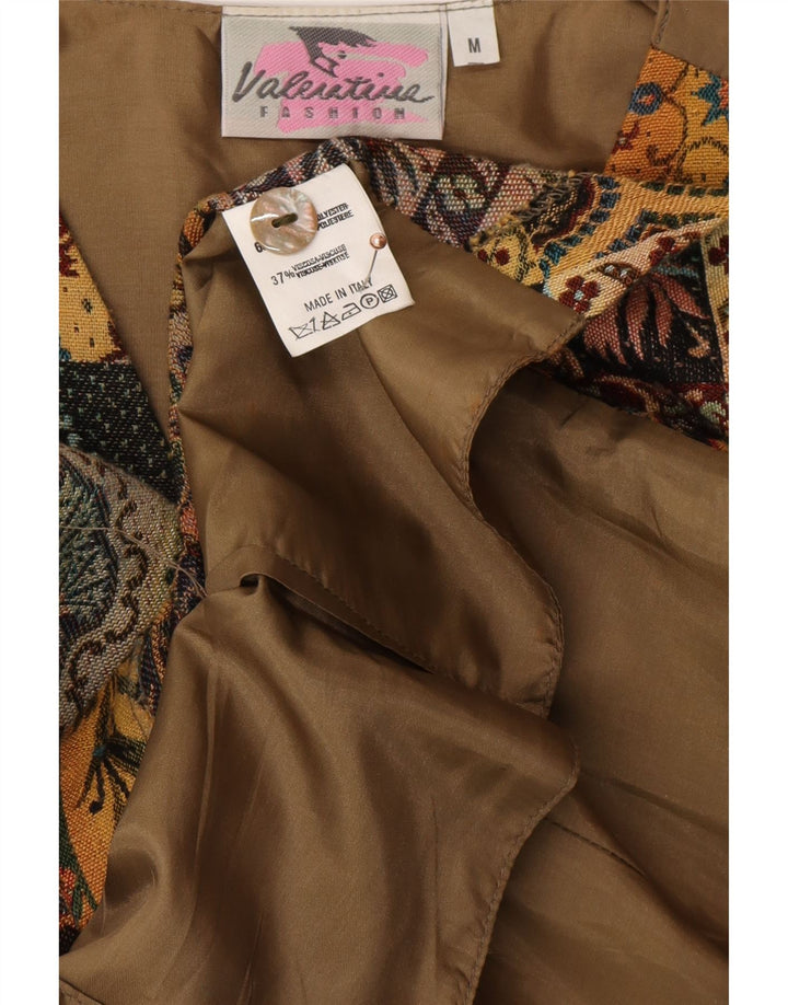 Kamizelka damska VINTAGE UK 12, średni beż, poliester Paisley