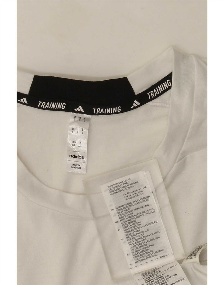 Adidas Męski T-shirt Top Duży Biały Poliester Sport