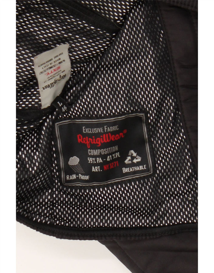 Damska kurtka wiatrówka z kapturem Refrigiwear UK 16, duża, czarna, poliamidowa