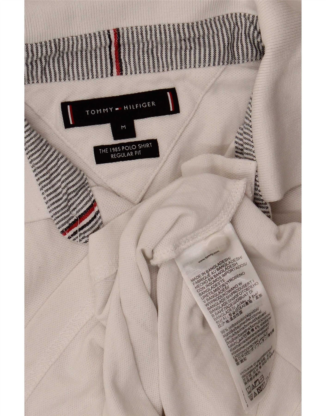 Męska koszulka polo o regularnym kroju Tommy Hilfiger, średnia biała bawełna