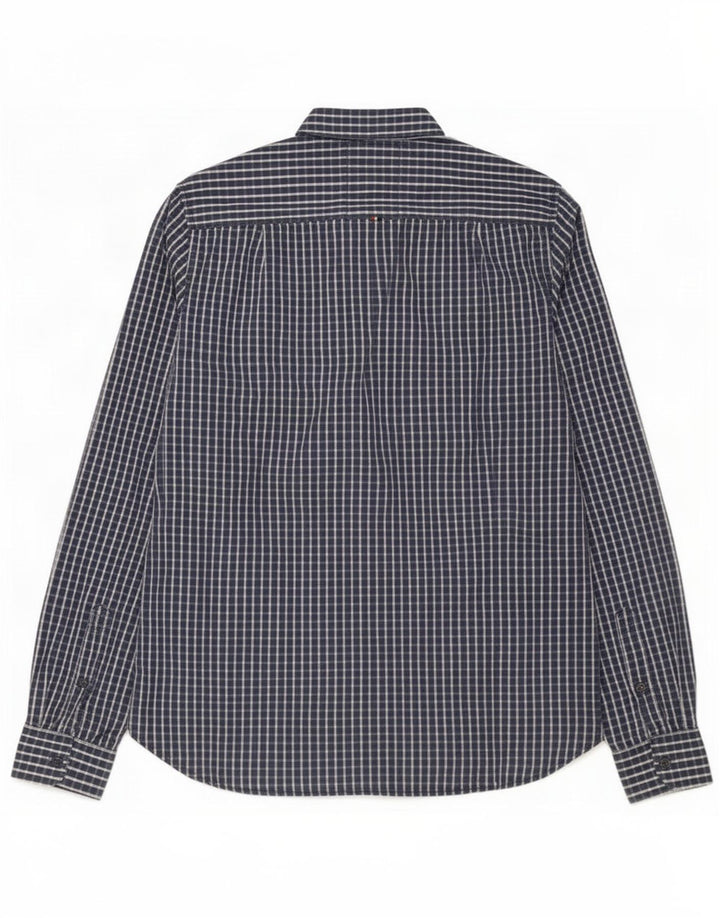 Koszula męska Superdry, duża, granatowa, bawełniana w kratkę