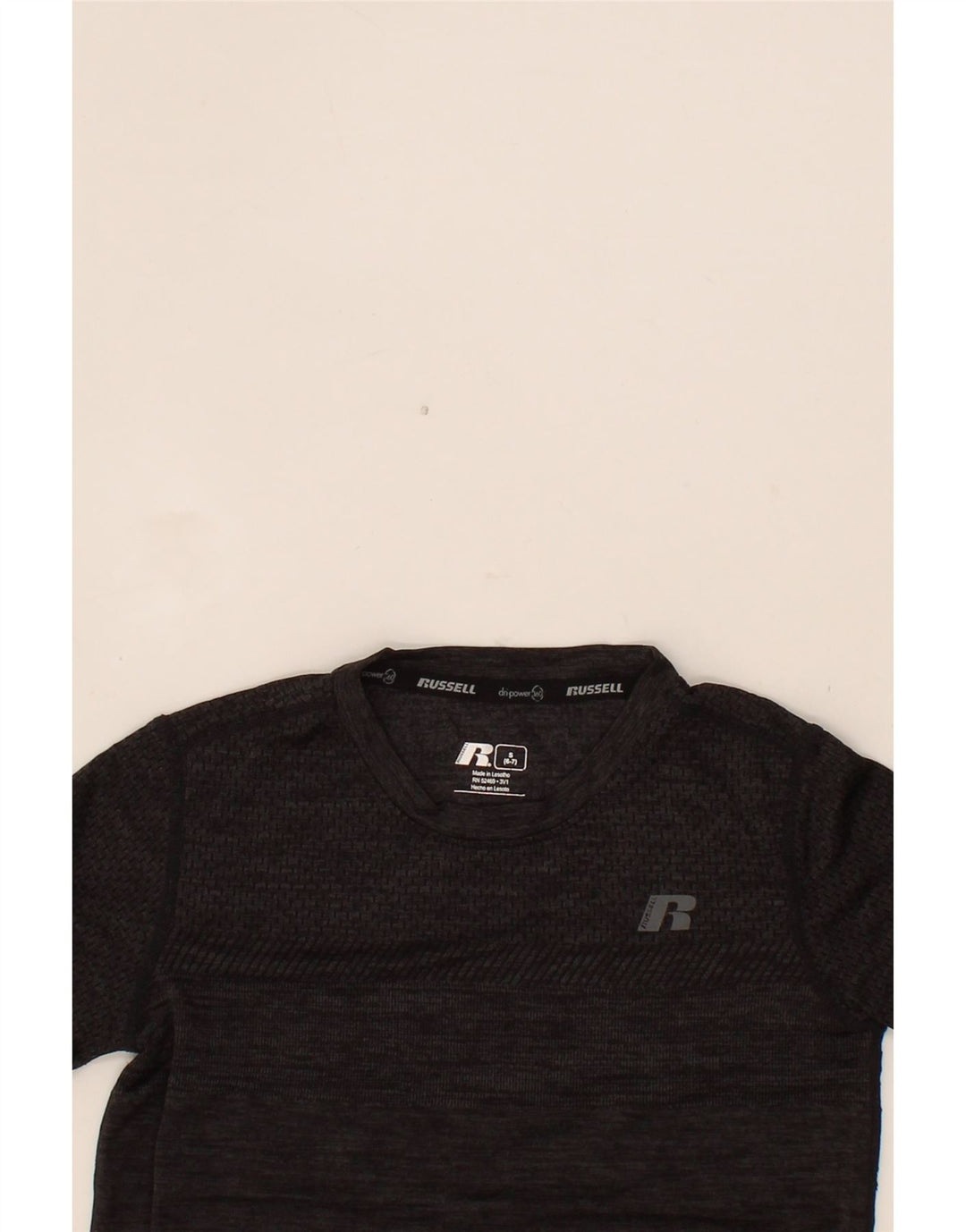 RUSSELL ATHLETIC Boys T-Shirt Top 6-7 Years Small Grey Flecked Polyester Vintage Russell Athletic and Second-Hand Russell Athletic from Messina Hembry 
