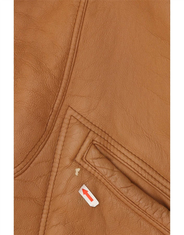 Vintage męska kurtka Shearling UK 40, duża brązowa