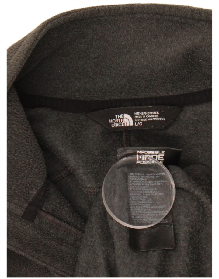 Męski sweter polarowy The North Face z zamkiem błyskawicznym, duży, szary, z blokami kolorów, poliester