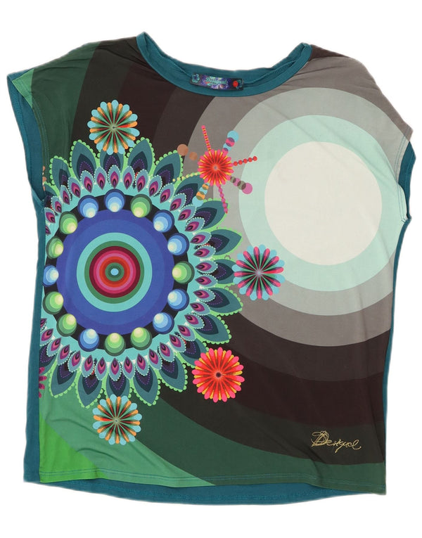 Damska koszulka z grafiką Desigual Top UK 14, średnia, wielokolorowa