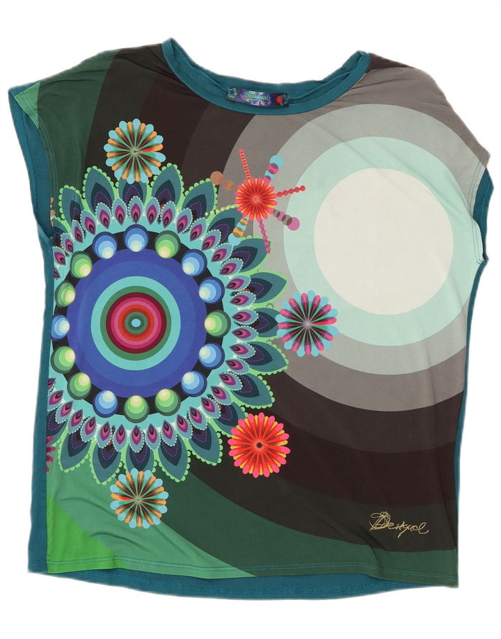Damska koszulka z grafiką Desigual Top UK 14, średnia, wielokolorowa