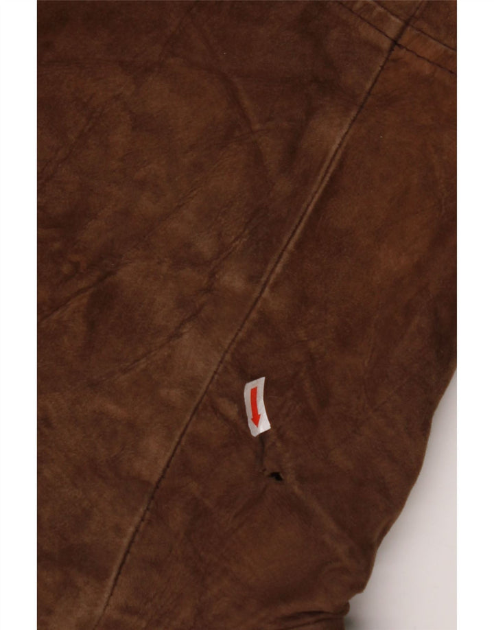 VINTAGE Męski płaszcz z owczej skóry z podwójnymi piersiami IT 54 2XL Brązowa skóra