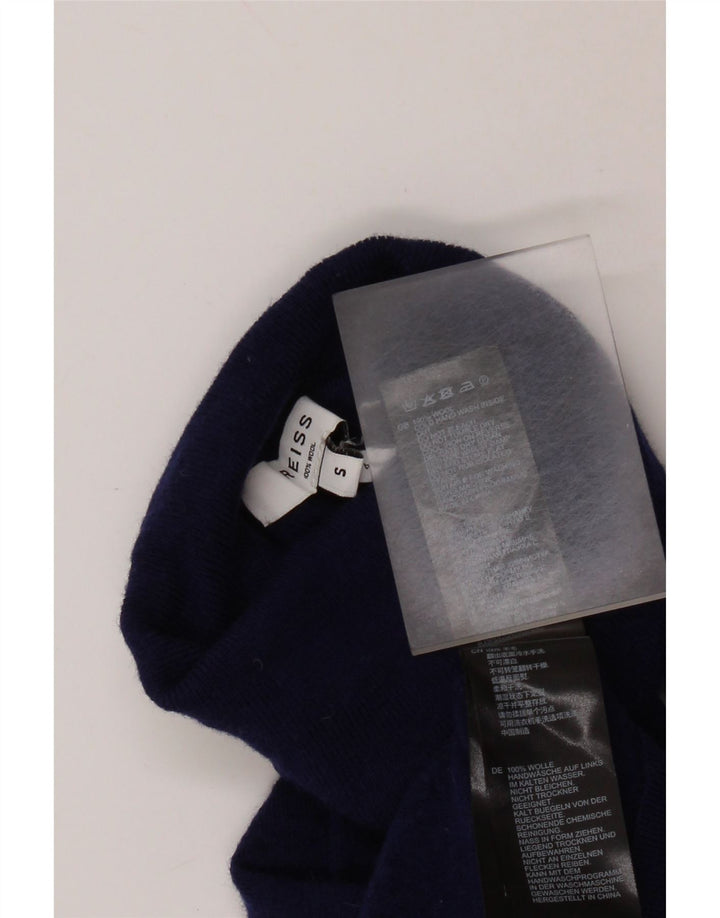 Sweter damski REISS z wywijanym dekoltem UK 8, mały, granatowy, wełniany